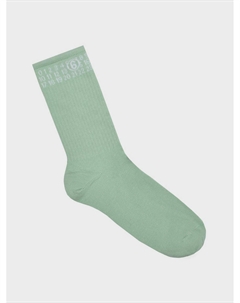 Носки с белым лого, зеленые Mm6