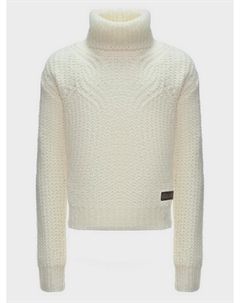 Джемпер с воротником-стойкой, белый Dsquared2