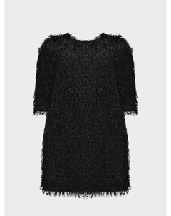Платье с бахромой, черное Monnalisa