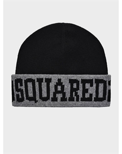 Шапка с лого на отвороте, черная Dsquared2