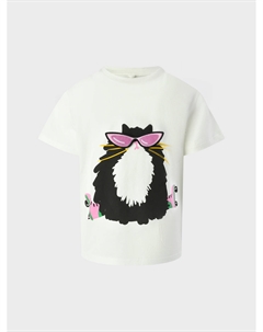 Футболка с принтом "кошка" Stella mccartney