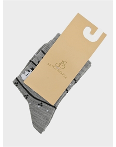 Серые носки с принтом "снеговики" Jan&sofie