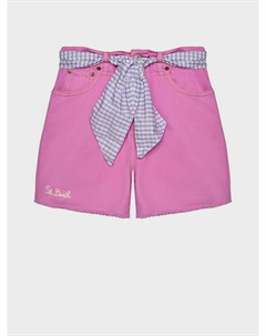 Джинсовые шорты с поясом в клетку Saint barth