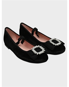 Бархатные туфли с бантом Pretty ballerinas