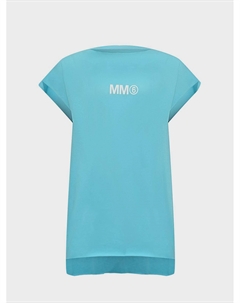 Туника с белым лого, бирюзовая Mm6