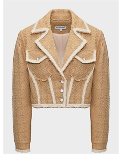 Укороченный твидовый жакет, коричневый Masterpeace