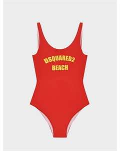 Купальник с лого, красный Dsquared2