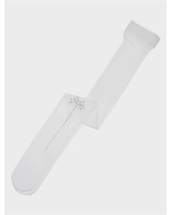 Белые колготки с бантом из стразов Story loris