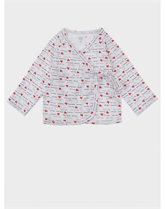 Белая распашонка с принтом "сердечки" Dan maralex