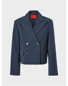 Укороченный двубортный пиджак, темно-синий Max&co