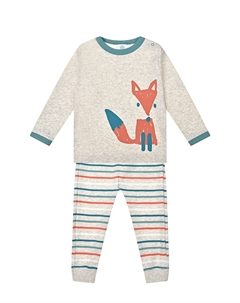 Серая пижама с принтом "лисичка" Sanetta