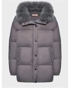 Куртка с меховой отделкой, серая Yves salomon