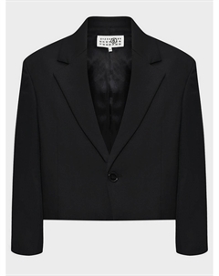 Пиджак кроп на одной пуговице, черный Mm6