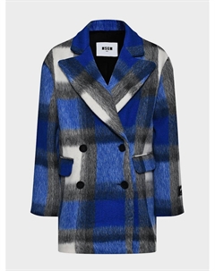 Двубортное пальто в клетку Msgm