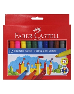 Фломастеры "Jumbo" в картонной коробке, 12 шт Faber-castell