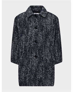 Пальто в елочку, темно-синее Il gufo