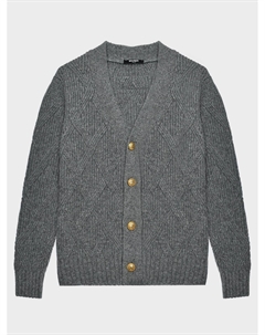 Кардиган с декором "ромбы", серый Balmain