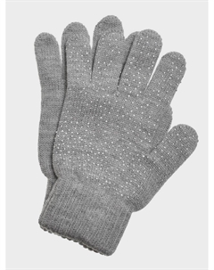 Перчатки со стразами, серые Regina