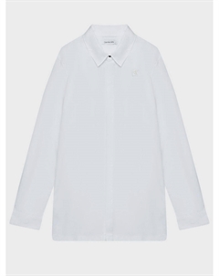 Рубашка с закрытой планкой, белая Calvin klein