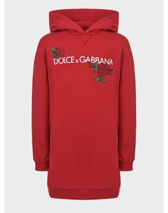 Платье-худи с вышивкой "розы" Dolce&gabbana