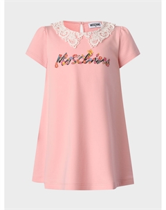 Платье с белым кружевным воротником Moschino