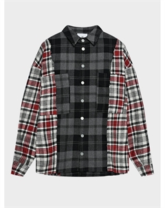 Рубашка в клетку пэчворк, серая Diego venturino