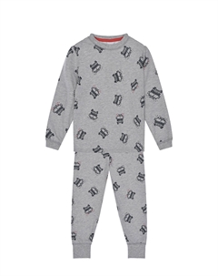 Серая пижама с принтом "пожарные машины" Sanetta