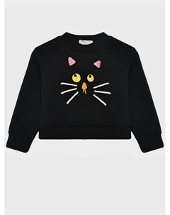 Свитшот с принтом "кот", черный Stella mccartney