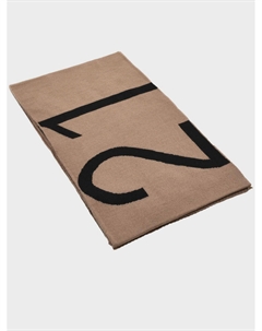 Шарф с черным лого, бежевый No21