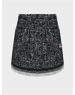 Юбка с баромой из цепочек, черная No21