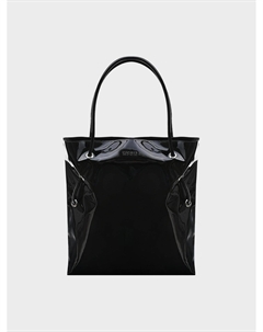 Лаковая сумка-шопер WRINKLED, черная Msgm