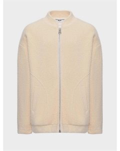 Куртка-бомбер с лого в тон, кремовая Msgm