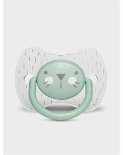 Пустышка premium Hugge Baby с круглой силиконовой соской от 6 до 18 мес, зеленый Suavinex