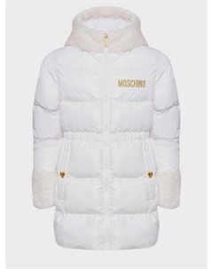 Куртка с меховым капюшоном и лого Moschino