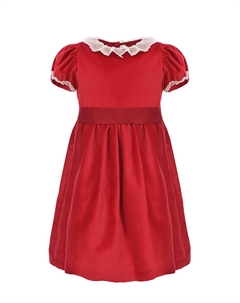 Бархатное платье с кружевным воротником, красное Mariella ferrari