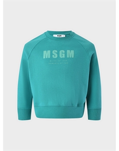 Голубой свитшот с лого на груди Msgm