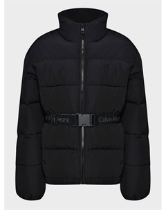 Куртка с высоким воротом и поясом Calvin klein
