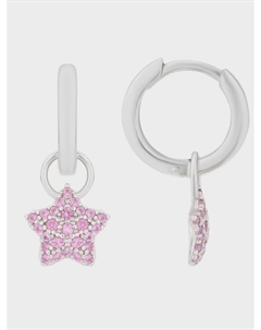 Серьги-кликеры "Звезда", розовые фианиты Sneak peek