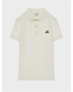 Футболка-поло с вышитым лого, белая C.p. company