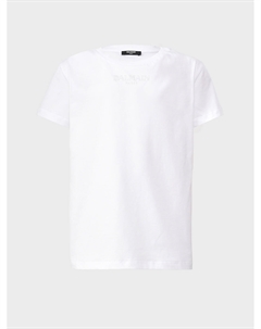 Футболка с лого из стразов, белая Balmain