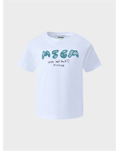 Футболка белая, надпись never look back Msgm