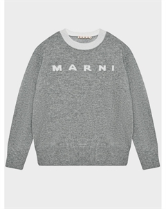 Джемпер с белым лого, серый Marni