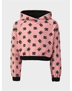 Толстовка-худи со сплошным лого, розовая Dolce&gabbana