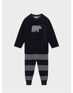 Велюровая пижама с декором белый медведь Sanetta