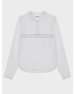 Белая толстовка-поло Brunello cucinelli