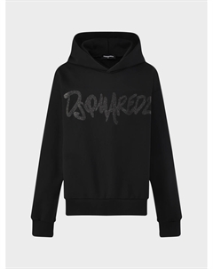 Толстовка-худи с блестящим лого Dsquared2
