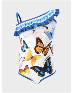 Купальник с рюшей, принт бабочки Dolce&gabbana