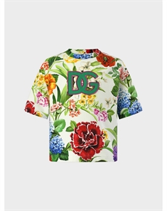 Футболка с цветочным принтом Dolce&gabbana