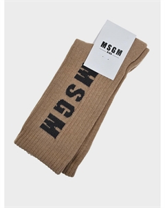 Носки с черным лого, бежевые Msgm