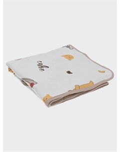 Плед с бежевым кантом, 120х120 см Jan&sofie